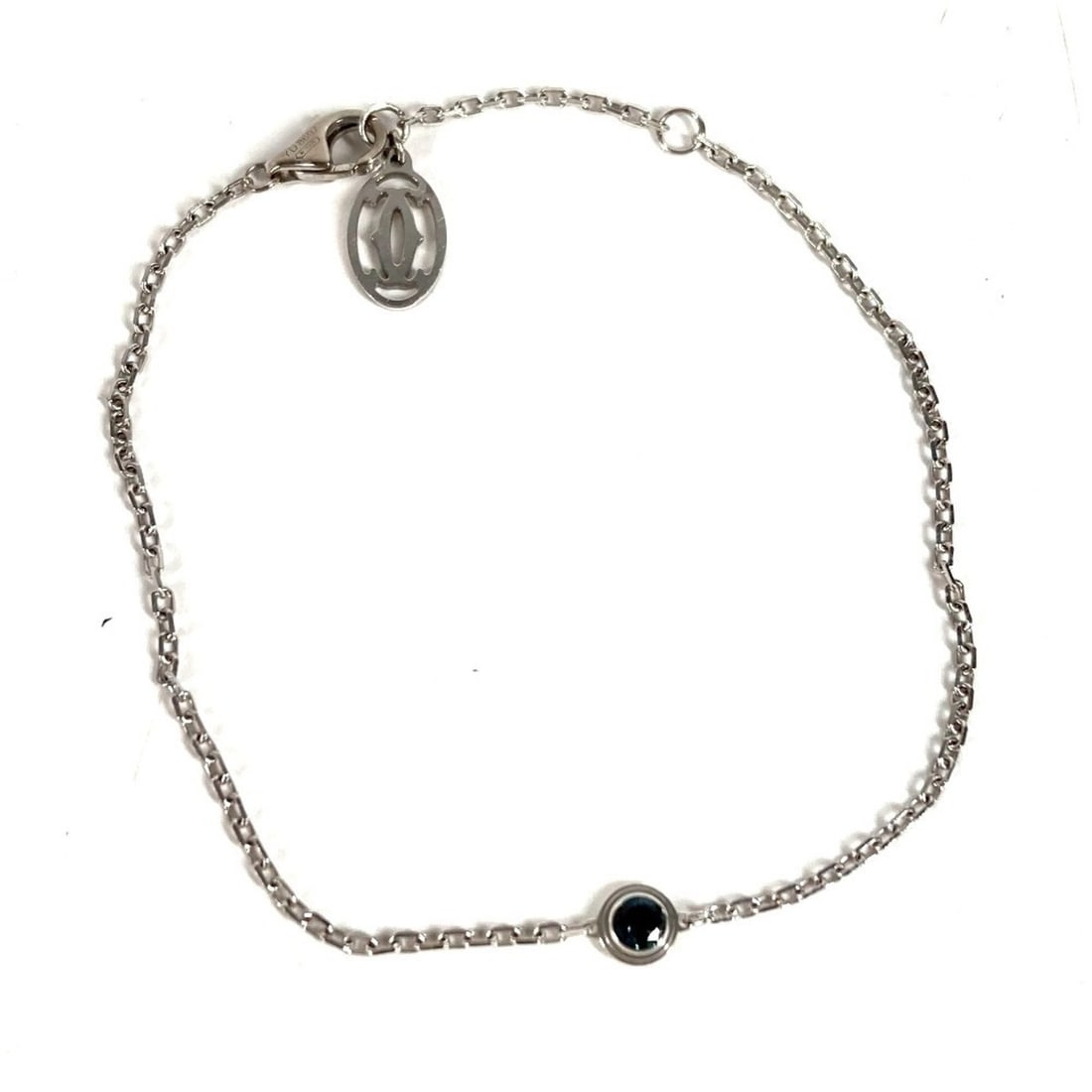 CARTIER Cartier 18K Gold White Sapphire Legende de One Point Accessory Jewelry Bracelet Au750: --- Catalog ---Category: SizeLength: 16.5cm / 6.49''Category: DesignType: Charm braceletColor: Blue, SilverGender: WomenMaterial: White gold (18K)Category: GeneralBrand: Cartier--- Item List ---Sectio