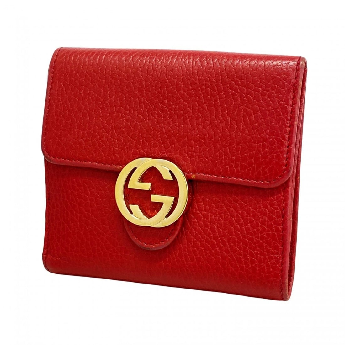 Gucci Interlocking G Wallet 615525 Leather Red Women's (1 of 11)
