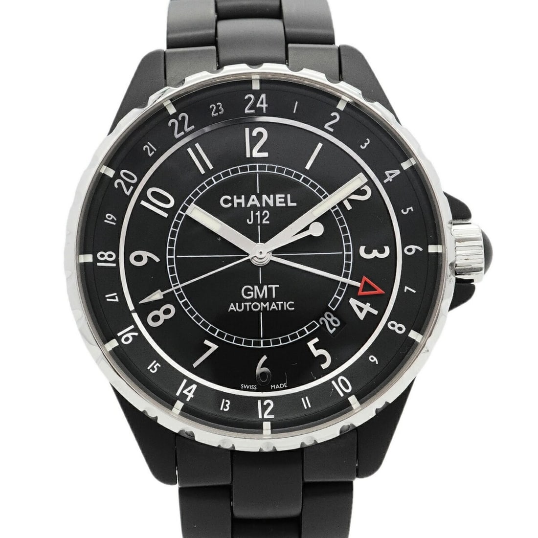 Chanel J12 GMT H3101 Black Dial Men's Watch: --- Catalog ---Category: SizeWrist Size: 15.5cm / 6.1''Case Diameter: 41.2mm / 1.62''Category: DesignType: WristwatchGender: MenColor (Dial): BlackMaterial (Band): CeramicCategory: GeneralMPN: H3101Br
