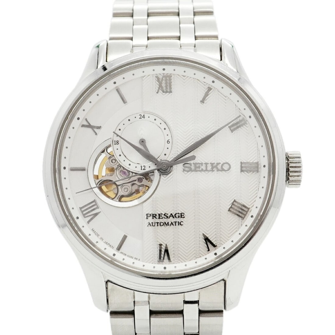 Seiko Presage SARY153 4R39-00W0 Silver Dial Men's Watch: --- Catalog ---Category: SizeWrist Size: 16.5cm / 6.49''Case Diameter: 41.8mm / 1.65''Category: DesignType: WristwatchGender: MenColor (Dial): SilverMaterial (Band): Stainless steelCategory: GeneralMP