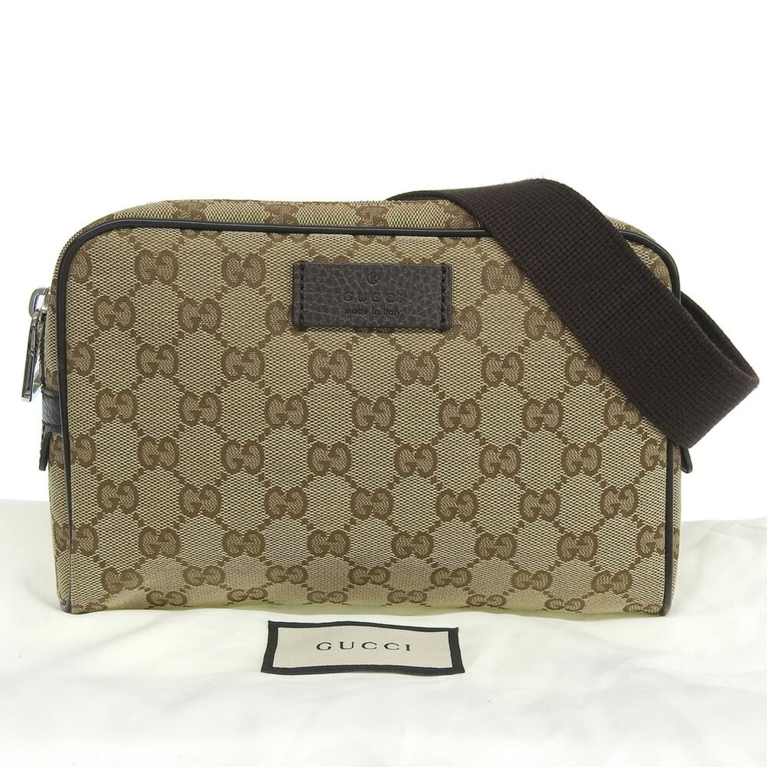 Gucci GG Canvas Body Bag 449174 486628 Waist Pouch Beige (1 of 19)
