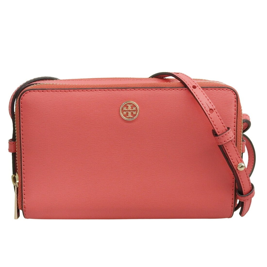 TORY BURCH shoulder wallet bag leather salmon pink (1 of 13)