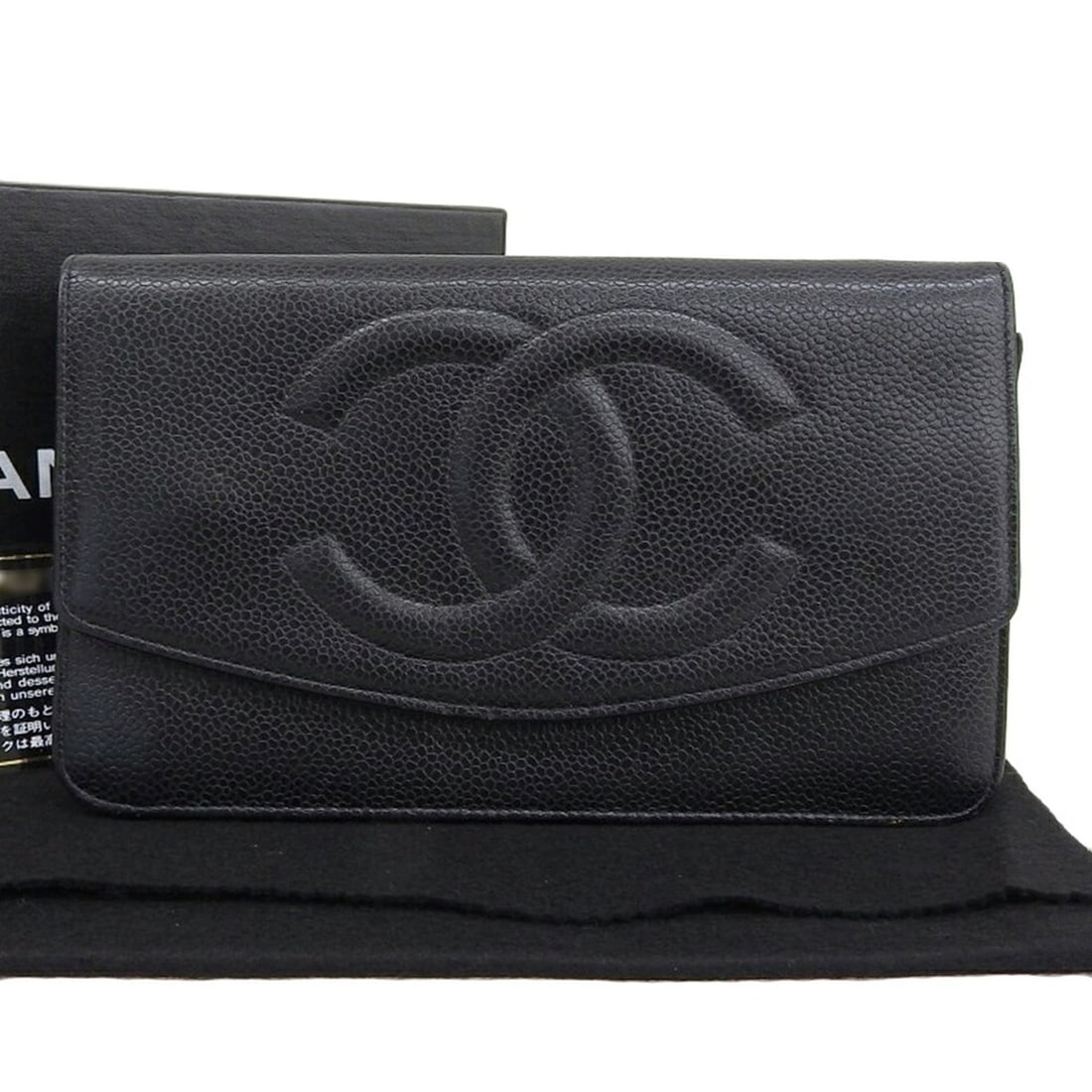 CHANEL Coco Mark Long Wallet No. 5 Caviar Skin Black (1 of 13)