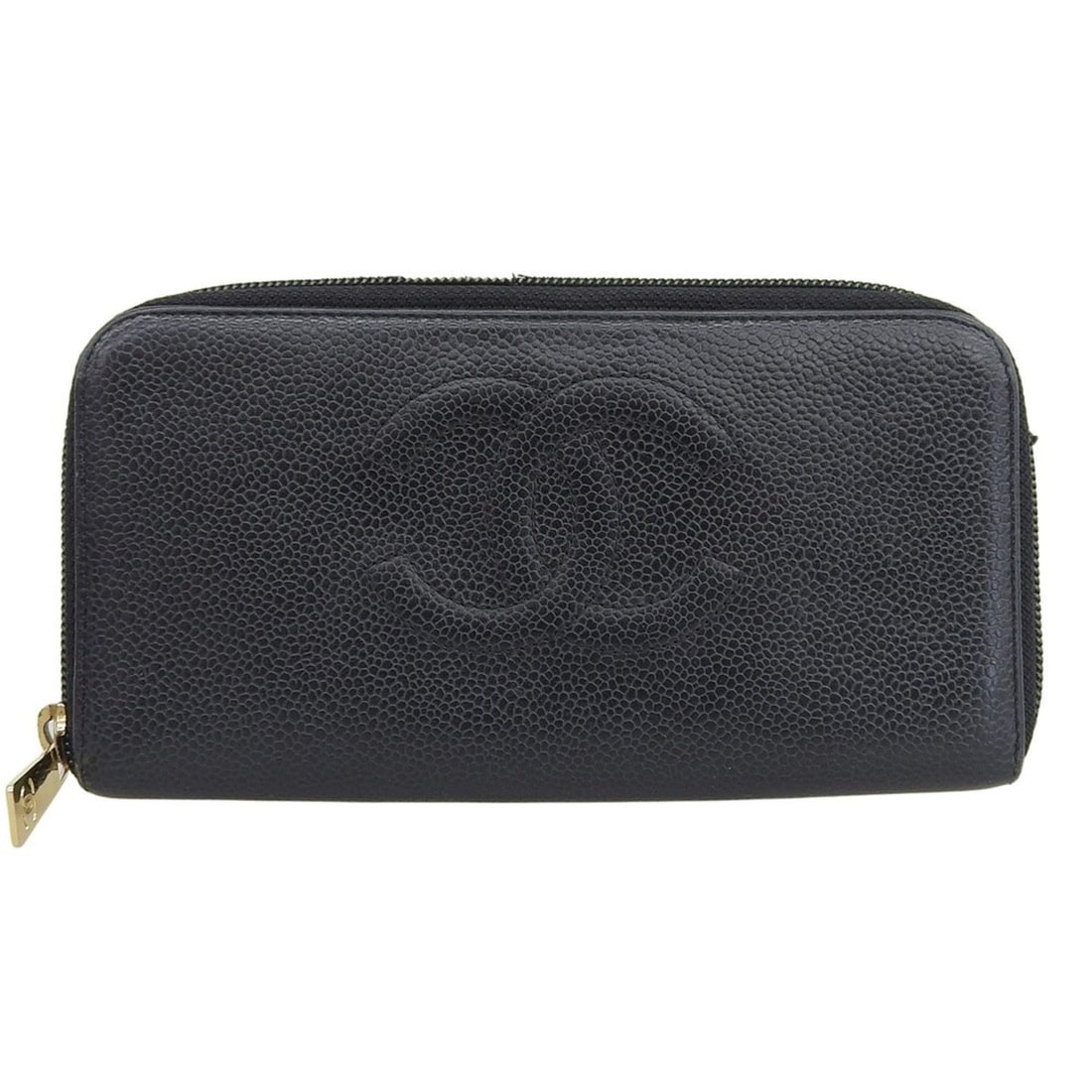 CHANEL No. 9 Coco Mark Round Long Wallet Caviar Skin Black (1 of 17)