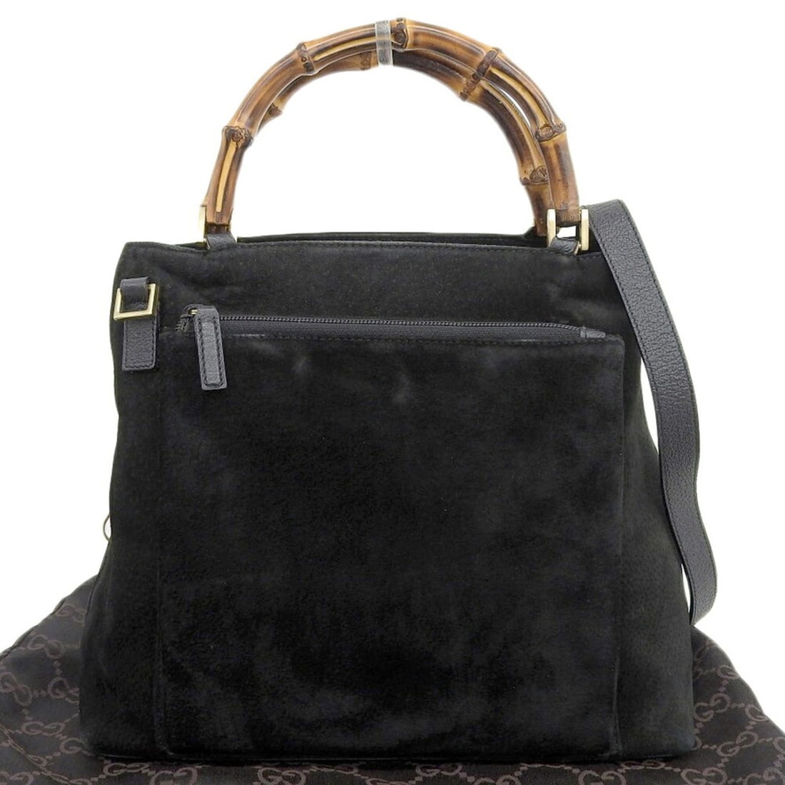 Gucci Bamboo Handbag 002 2058 0508 0 Bag Suede Black (1 of 12)