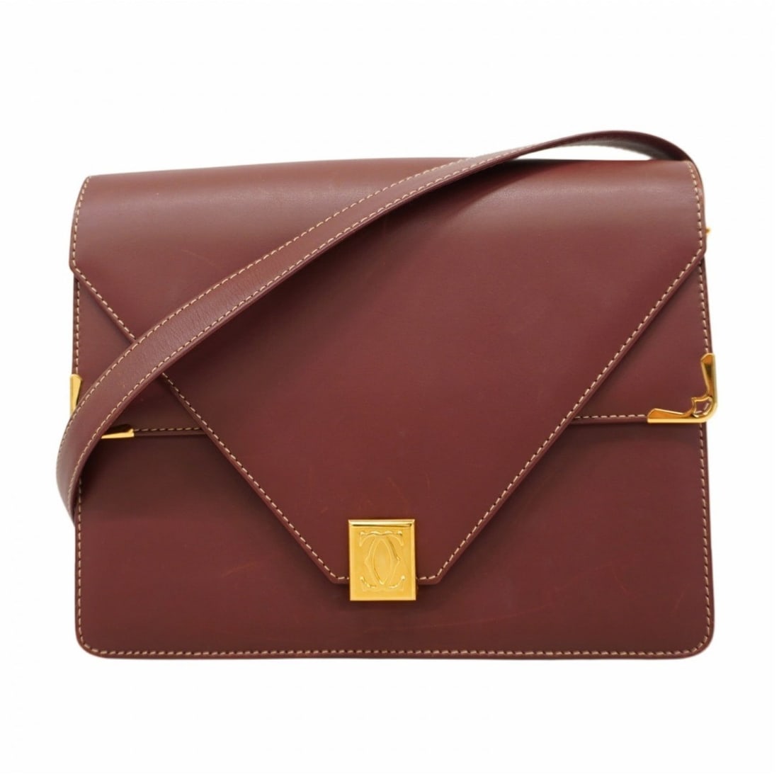 Cartier Must Shoulder Bag, Leather, Bordeaux, Women's (1 of 12)