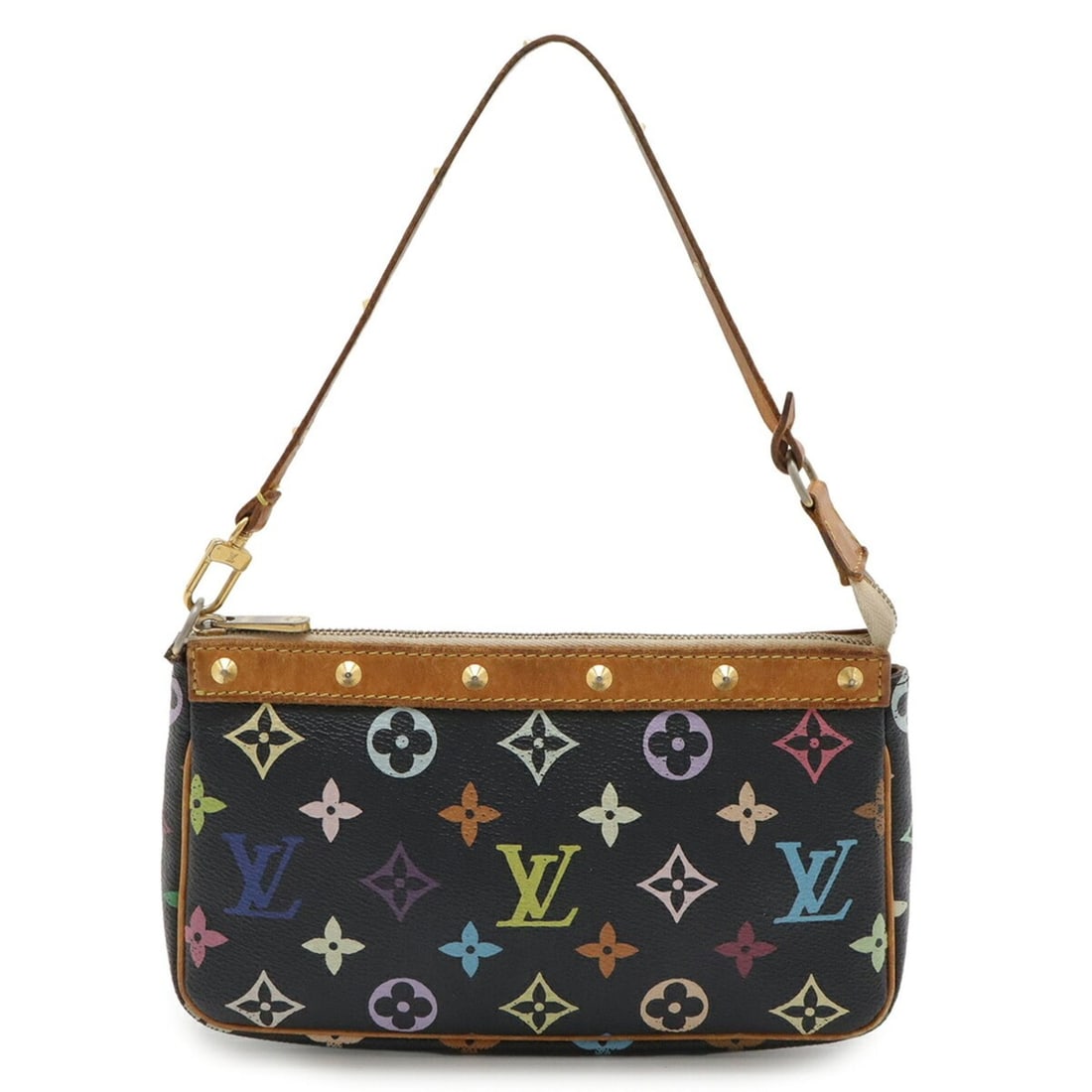 LOUIS VUITTON Monogram Multicolore Pochette Accessoires Bag Pouch Noir Black M92648 (1 of 10)