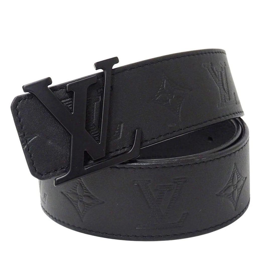 Louis Vuitton Men's Monogram Shadow Calfskin Belt, LV Shape, 40mm, Noir Black, M0220 85 34 (1 of 20)