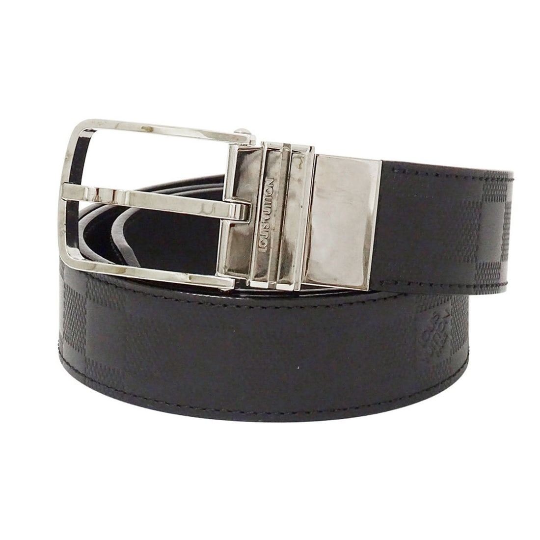 Louis Vuitton Men's Damier Infini Santur Boston Belt in Noir Black, Size M9674, 90 (36cm). (1 of 12)