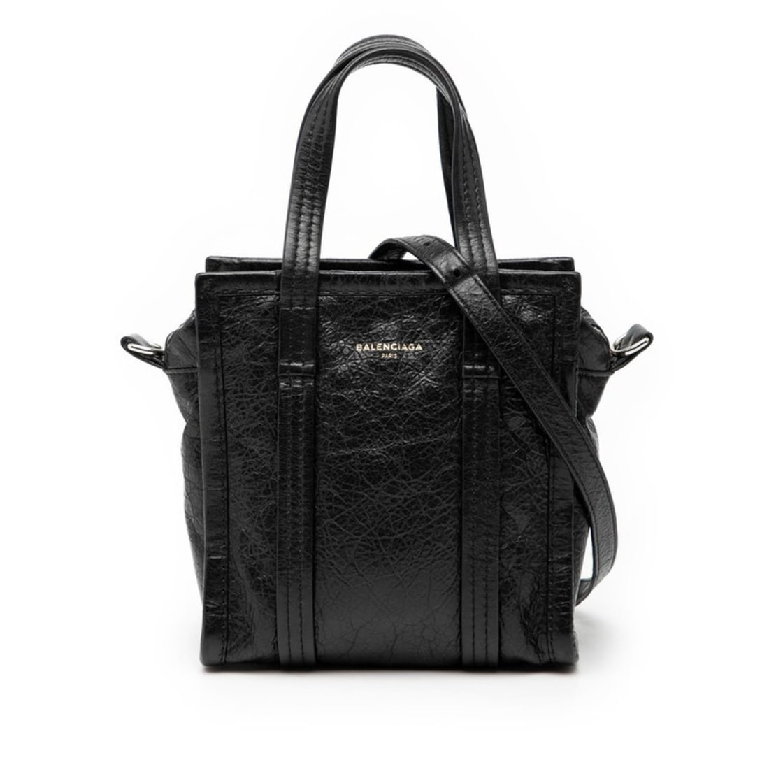 Balenciaga Bazaar Shopper XXS Handbag/Shoulder Bag, 2-Way, 513988, Black Leather, Women's (1 of 17)