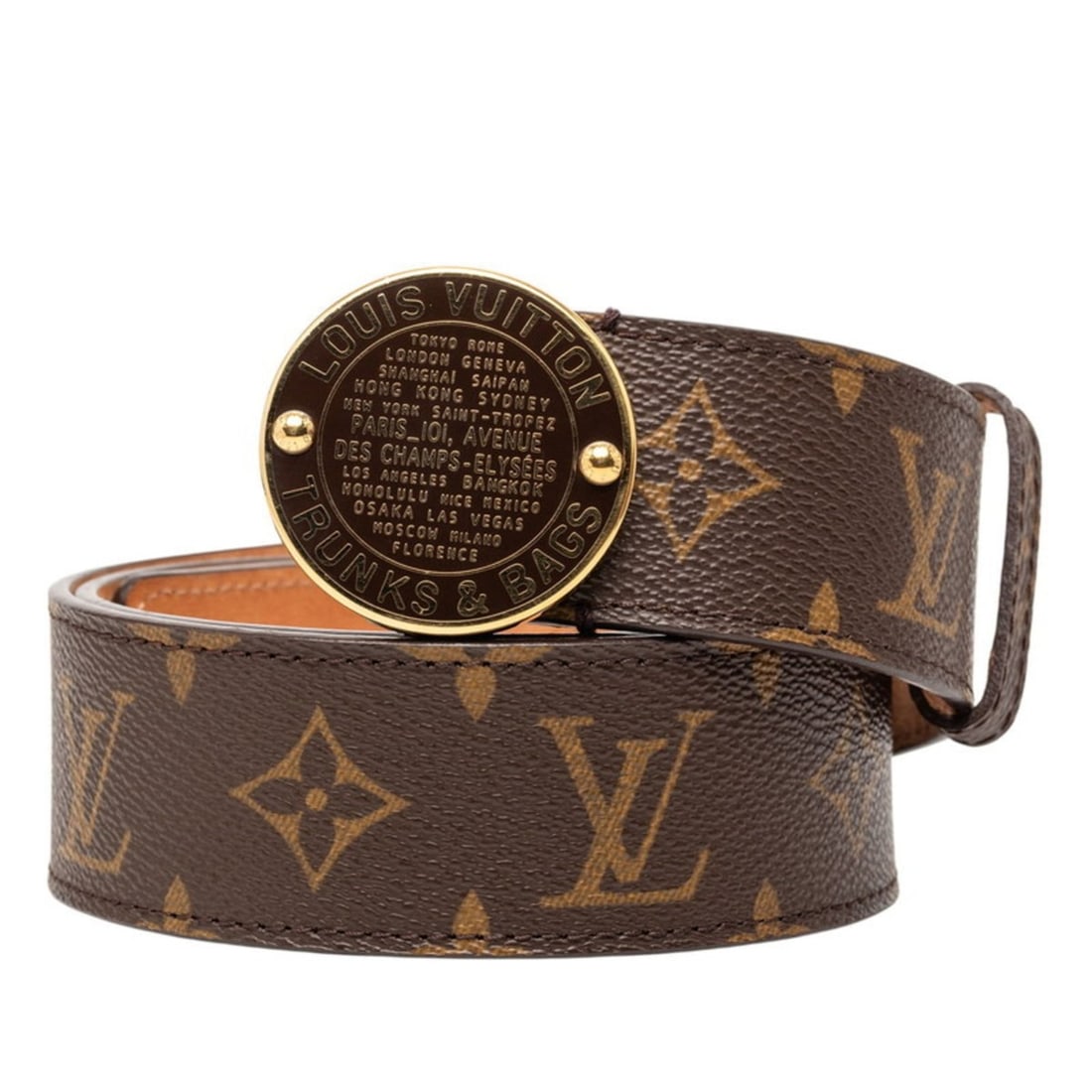 Louis Vuitton Monogram Santur T&B Belt, Size: 80/32, M6975W, Brown Leather, Women's, LOUIS VUITTON (1 of 12)