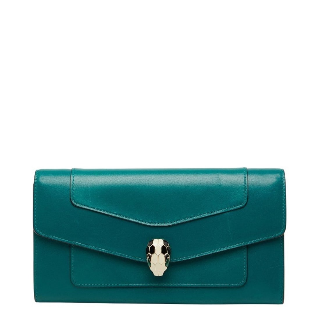 BVLGARI Serpenti Long Wallet Green Leather Women's (1 of 13)
