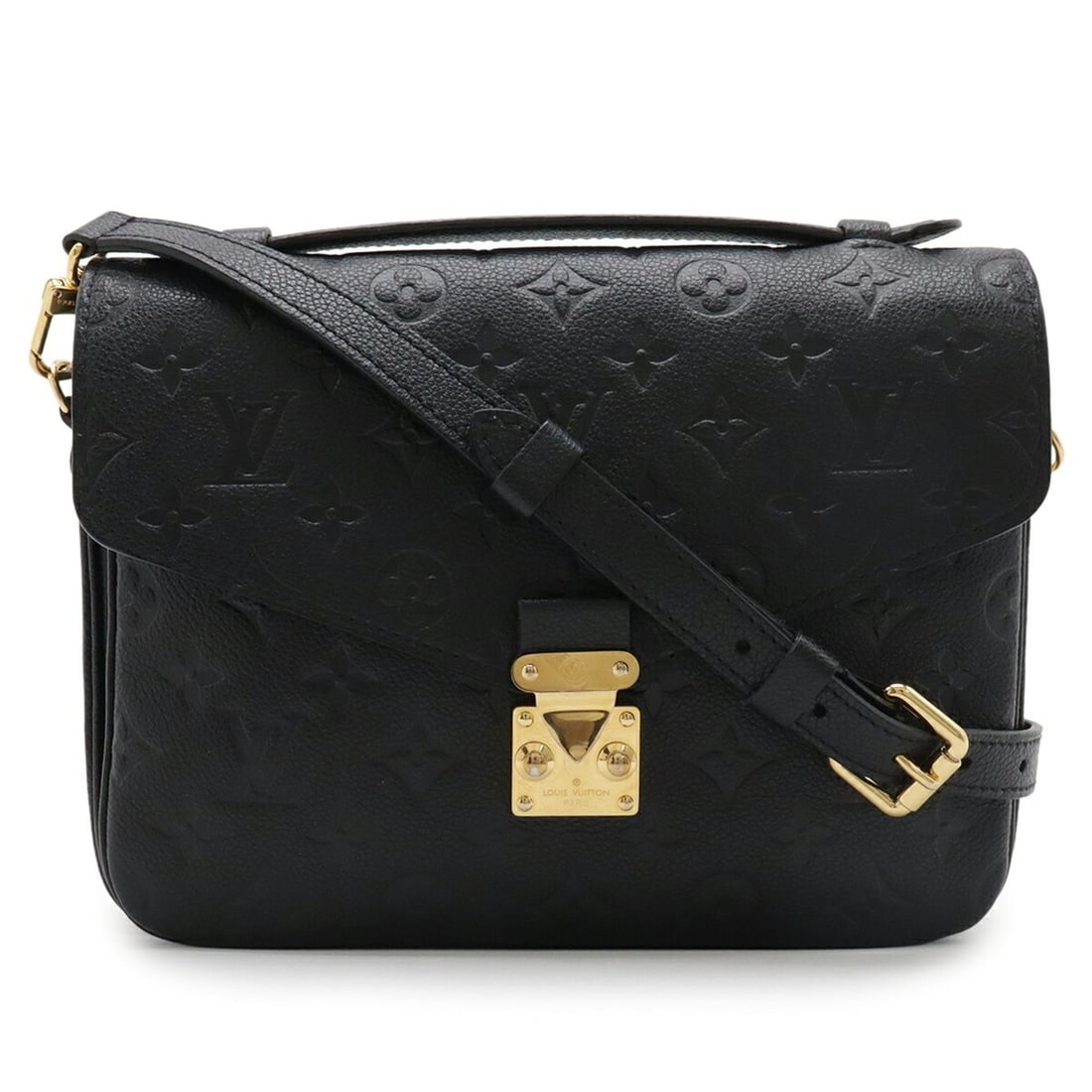 LOUIS VUITTON Monogram Empreinte Pochette Metis MM Handbag Clutch Shoulder Bag Noir Black M41487 (1 of 12)