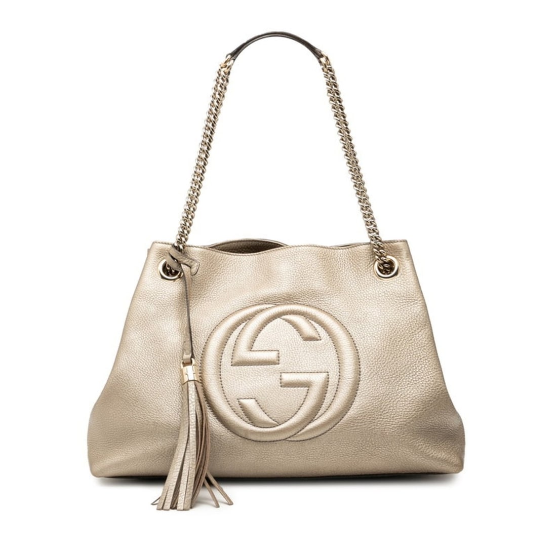 Gucci Soho Tassel Chain Shoulder Bag 308982 Gold Leather Women's GUCCI (1 of 17)