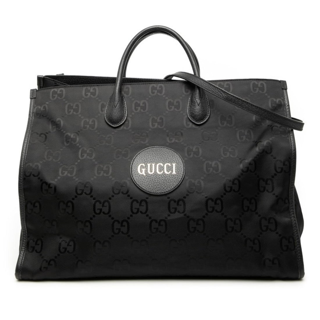 Gucci GG Nylon Off the Grid Tote Bag/Shoulder Bag, 2-Way, 630353, Black and Leather, Women's, GUCCI (1 of 16)