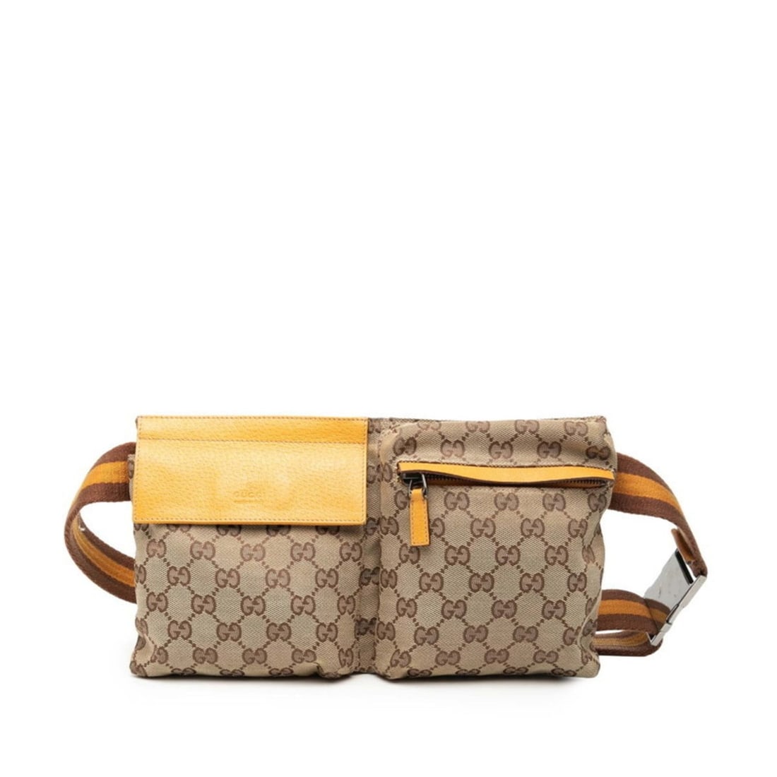 Gucci GG Canvas Waist Bag/Body Bag 28566 Beige/Yellow Leather Men's/Women's GUCCI (1 of 18)