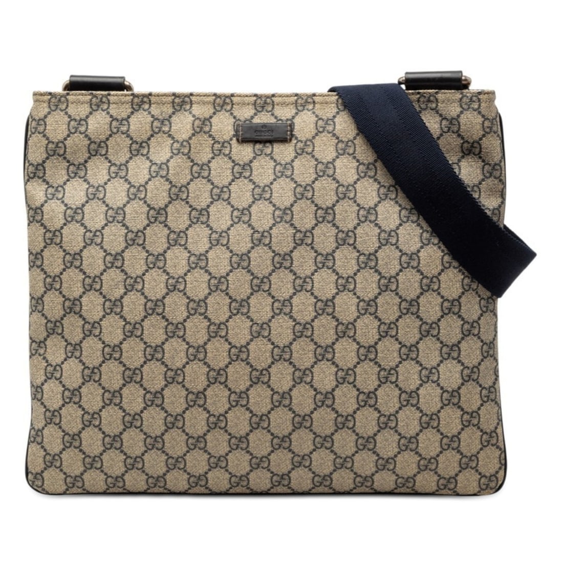 Gucci GG Supreme Crossbody Shoulder Bag 201446 Beige Navy Leather Women's GUCCI (1 of 15)