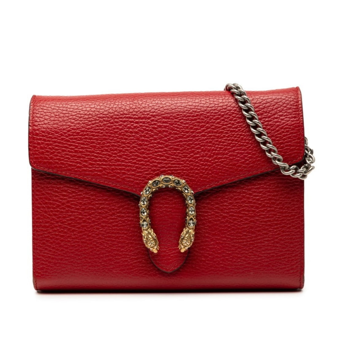 Gucci Dionysus Chain Wallet Shoulder Bag 401231 Red Leather Rhinestone Women's GUCCI (1 of 10)
