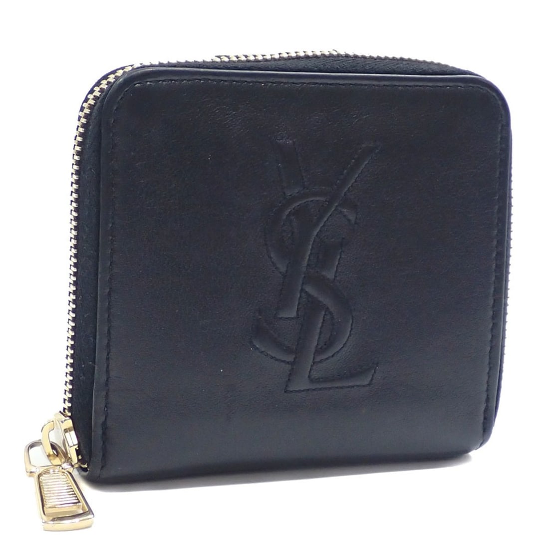 Saint Laurent bifold wallet for women, black leather, 568985 round (1 of 18)