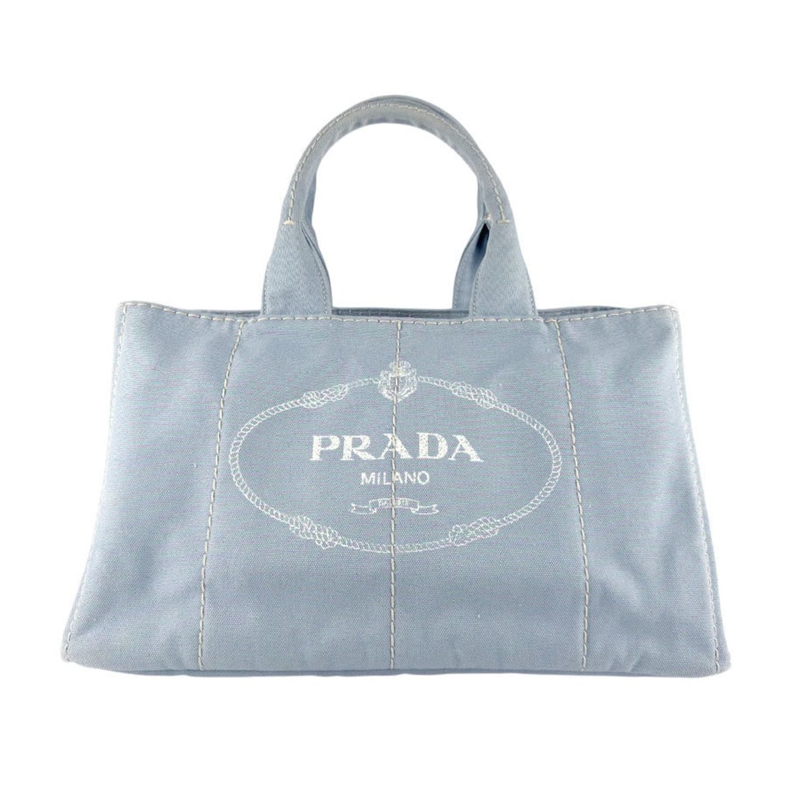 Prada Canapa Canvas Handbag, Light Blue, Women's, B1872B z8608 (1 of 16)