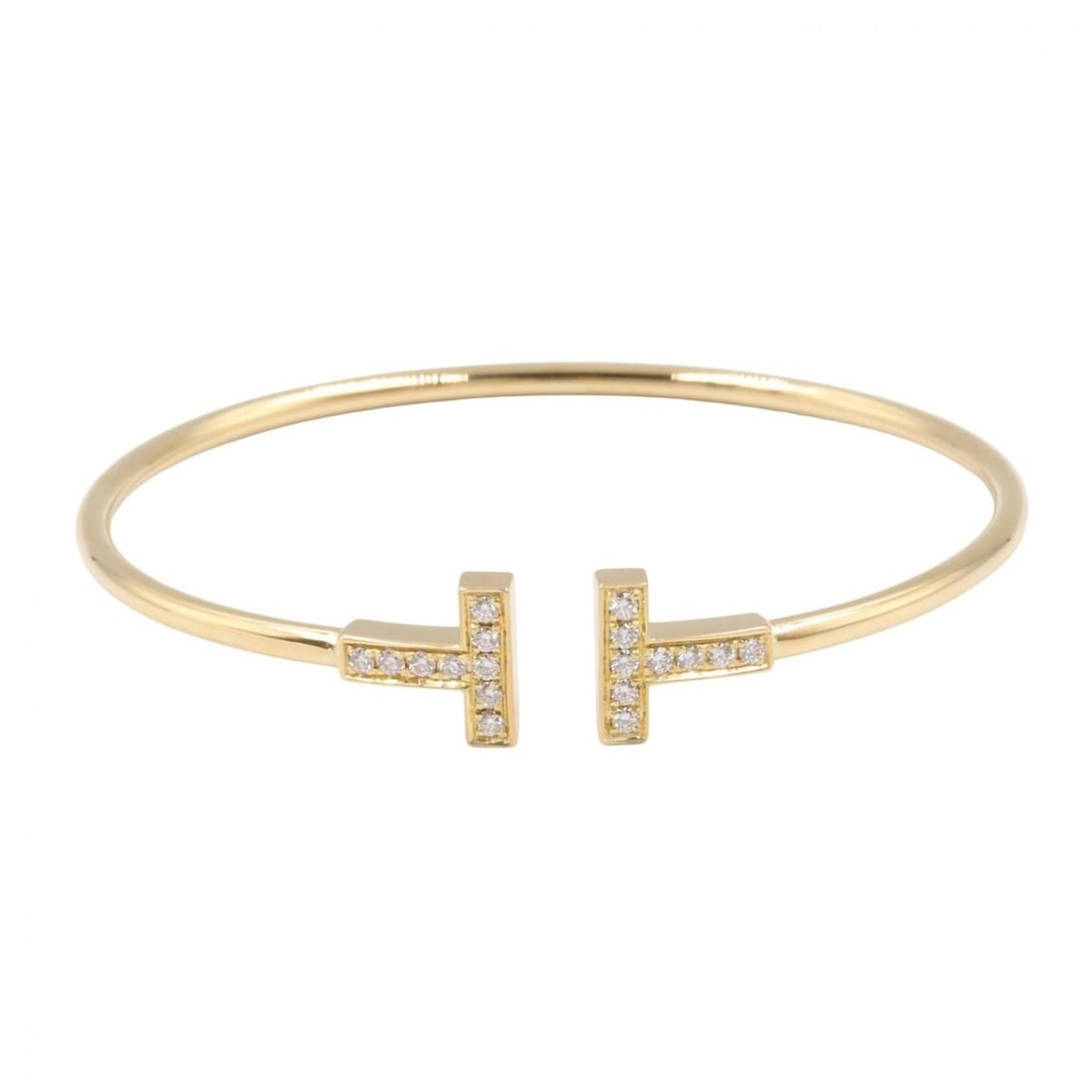 Tiffany & Co. T-Wire Diamond Bracelet, 18K Yellow Gold, Diamond, Women's, Gold and Clear: --- Catalog ---Category: DesignType: Charm braceletColor: Clear, GoldGender: WomenMaterial: Yellow gold (18K)Category: GeneralMPN: B4022650Brand: Tiffany--- Item List ---Section: ConditionRanking: Ran
