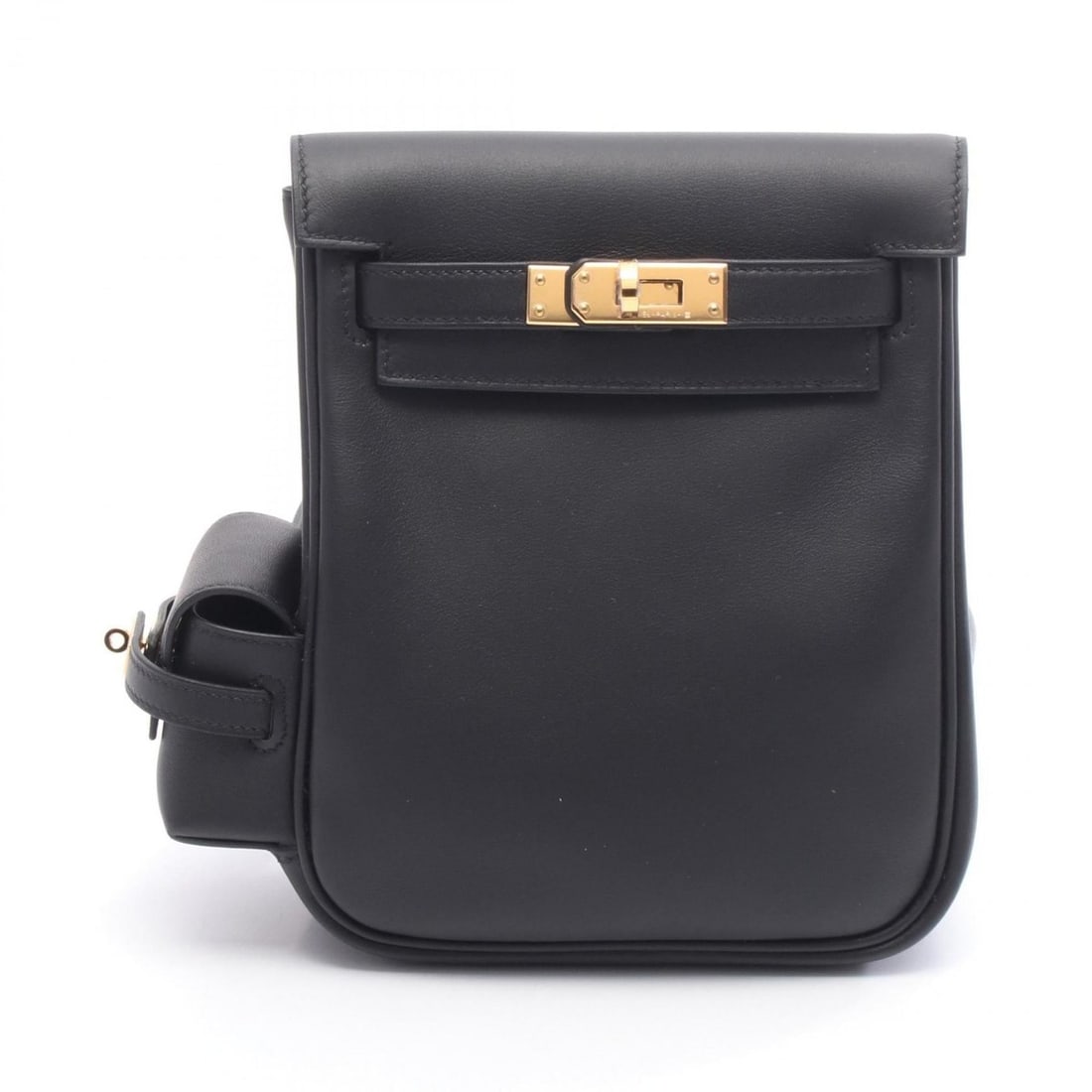 Hermes Hermès Kelly Jump Backpack/Handbag in Calfskin Leather (Cowhide) with Swift Leather, Black,: --- Catalog ---Category: SizeSize (HxWxD): 18cm x 14.5cm x 6cm / 7.08'' x 5.7'' x 2.36''Category: DesignType: Backpack, HandbagColor: BlackGender: WomenMaterial: Leather Leather/Fur Type: Calfskin, Sw