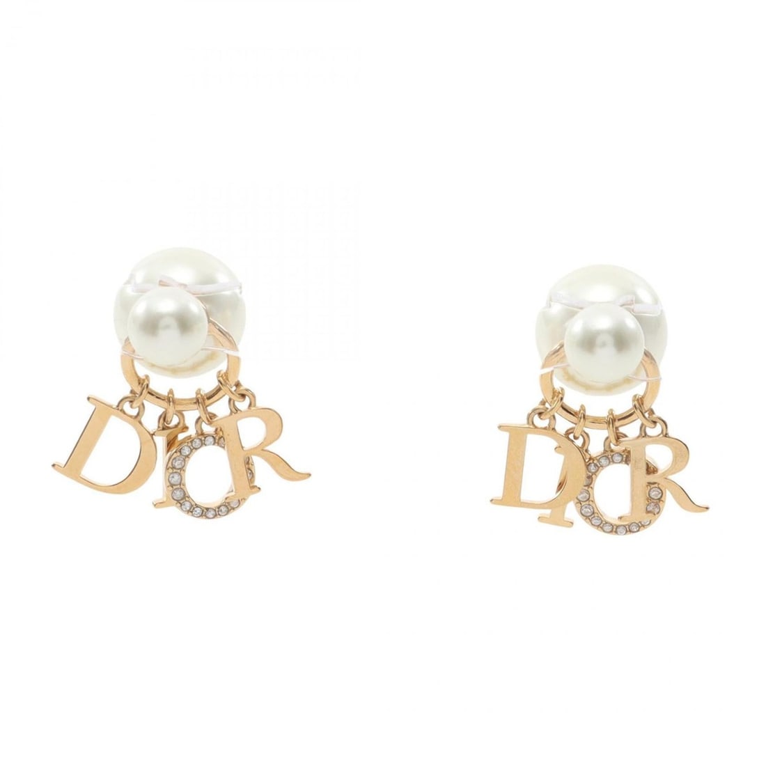 Christian Dior Dior Tribales earrings in gold-plated GP with faux pearls and rhinestones, available: --- Catalog ---Category: SizeSize (HxWxD): 27.00mm x 22.00mm / 1.06'' x 0.87''Category: DesignType: Stud earringsColor: Gold, IvoryStone: Artificial pearl, RhinestoneGender: WomenMaterial: Gold platin