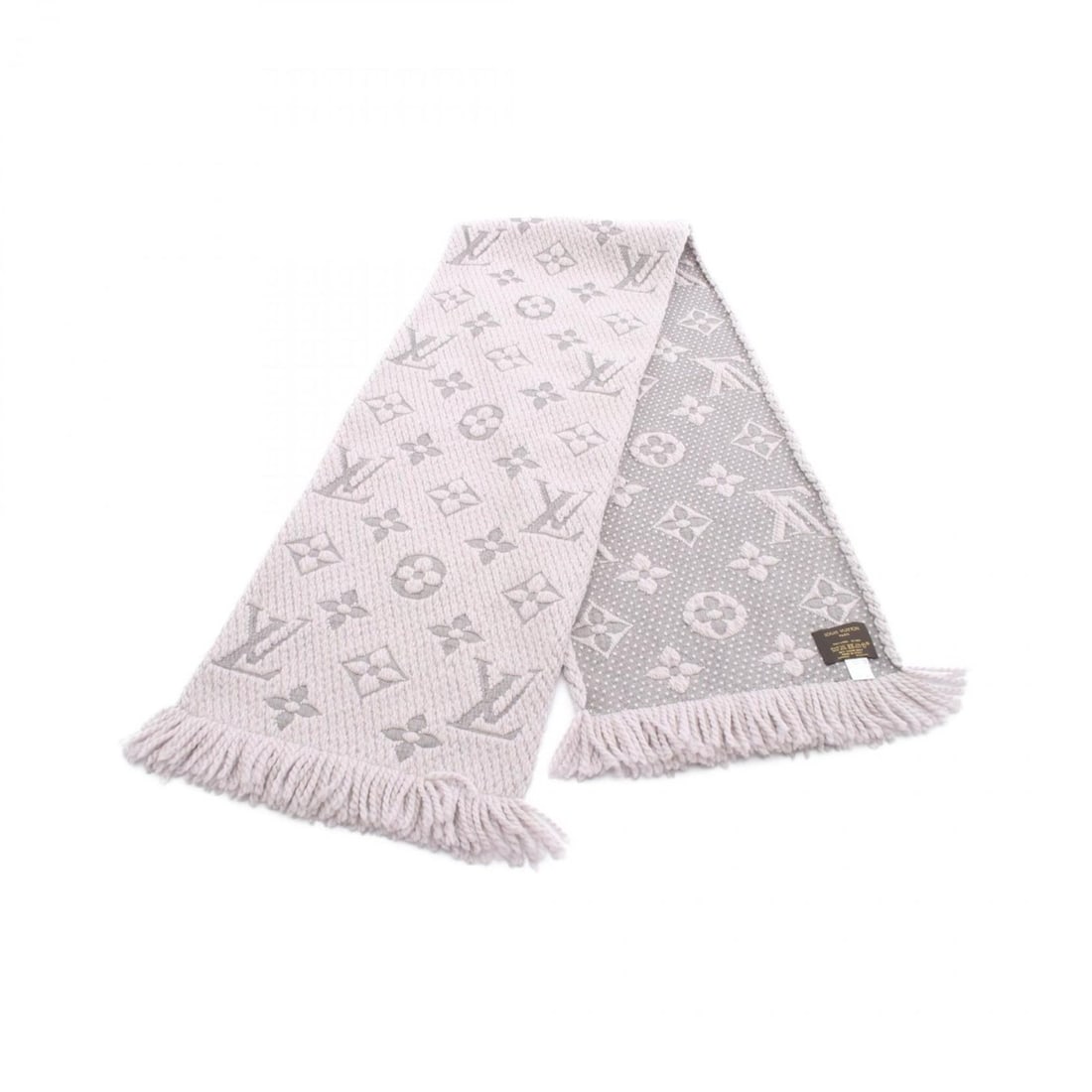 Louis Vuitton Echarpe Logomania Scarf, Wool and Silk, Women's, Gray, M74742 (1 of 10)