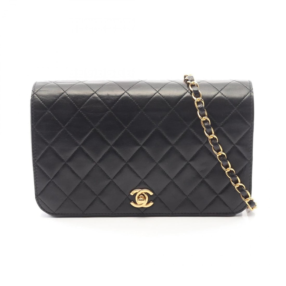CHANEL Matelasse Full Flap Shoulder Bag/Handbag in Lambskin Leather, Black (1 of 11)