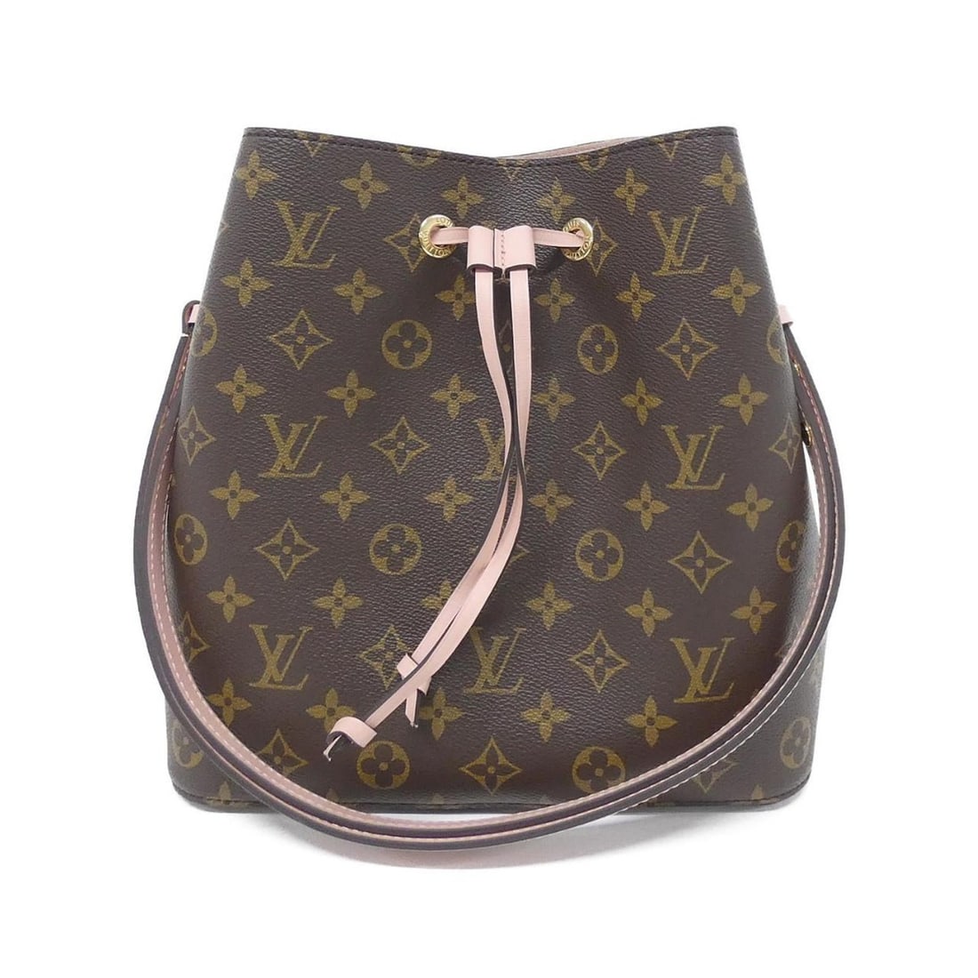 Louis Vuitton Monogram Neo Noe MM M44022 Shoulder Bag: --- Catalog ---Category: SizeSize (HxWxD): 26cm x 26cm x 17cm / 10.23'' x 10.23'' x 6.69''Category: DesignType: Shoulder bagColor: Marron, Rose PoudreGender: WomenMaterial: Coated canvas Hardware