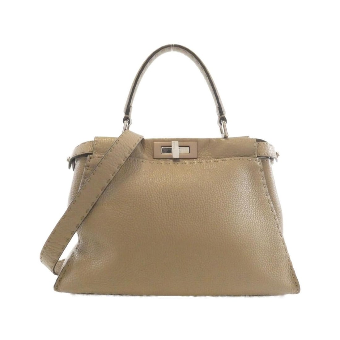 Fendi Selleria Peekaboo 8BN290 1RM Handbag: --- Catalog ---Category: SizeSize (HxWxD): 24cm x 34cm x 12cm / 9.44'' x 13.38'' x 4.72''Category: DesignType: HandbagColor: BeigeGender: WomenMaterial: Leather Leather/Fur Type: CalfskinCategory: