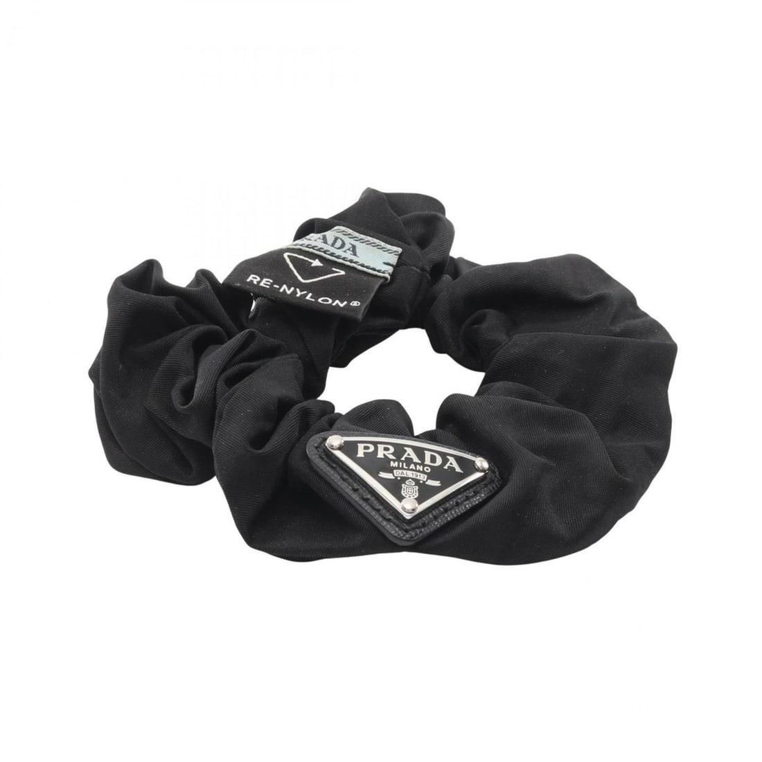 Prada Re-Nylon Scrunchie, Women's, Black: --- Catalog ---Category: SizeSize (LxW): 12cm x 12cm / 4.72'' x 4.72''Category: DesignType: ScrunchieColor: BlackGender: WomenMaterial: NylonCategory: GeneralBrand: Prada--- Item List ---Section: Cond
