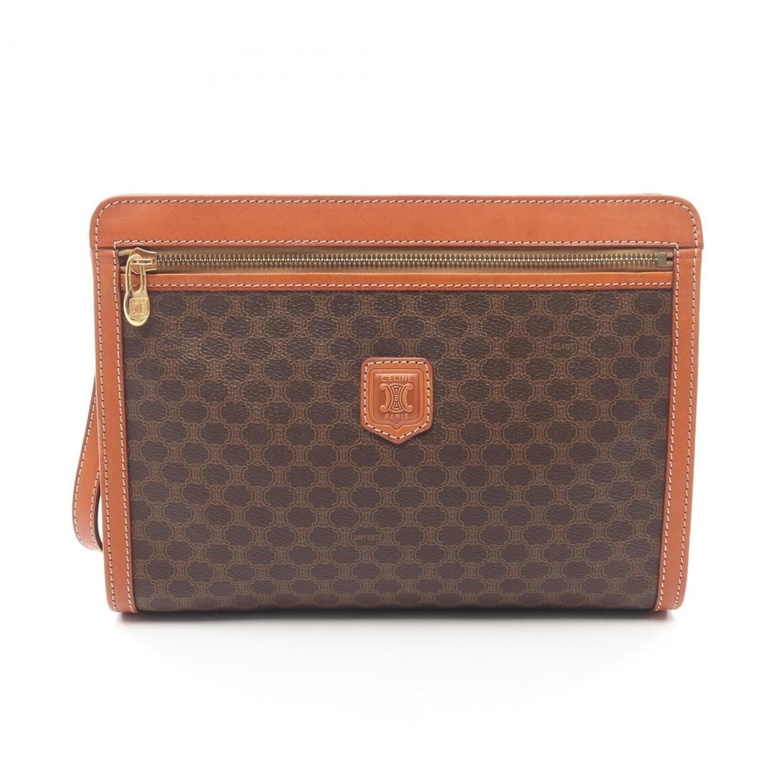 Celine Macadam Second Bag, Clutch Handbag, Coated Canvas and Leather, Women's, Brown: --- Catalog ---Category: SizeSize (HxWxD): 20cm x 27.5cm x 5cm / 7.87'' x 10.82'' x 1.96''Category: DesignType: Clutch bag, HandbagColor: BrownGender: WomenMaterial: Coated canvas , Leather Category: