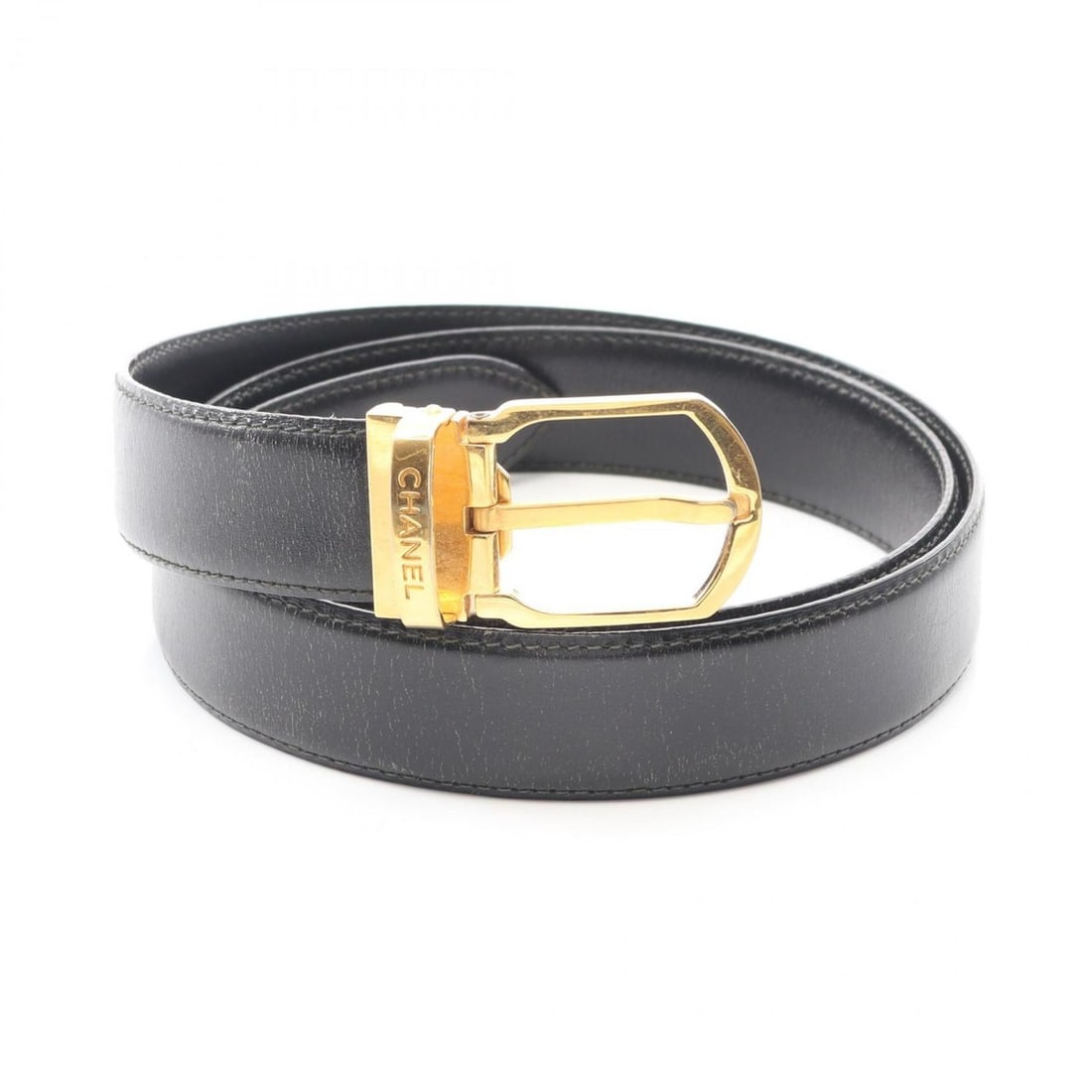 CHANEL belt, leather, women's, black (1 of 13)