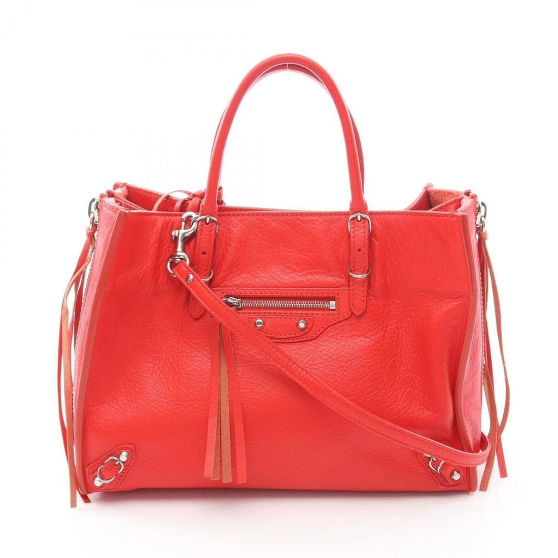 Balenciaga PAPIER A6 ZIP AROUND Paper Handbag, Leather, Women's, Red, 370926 (1 of 17)