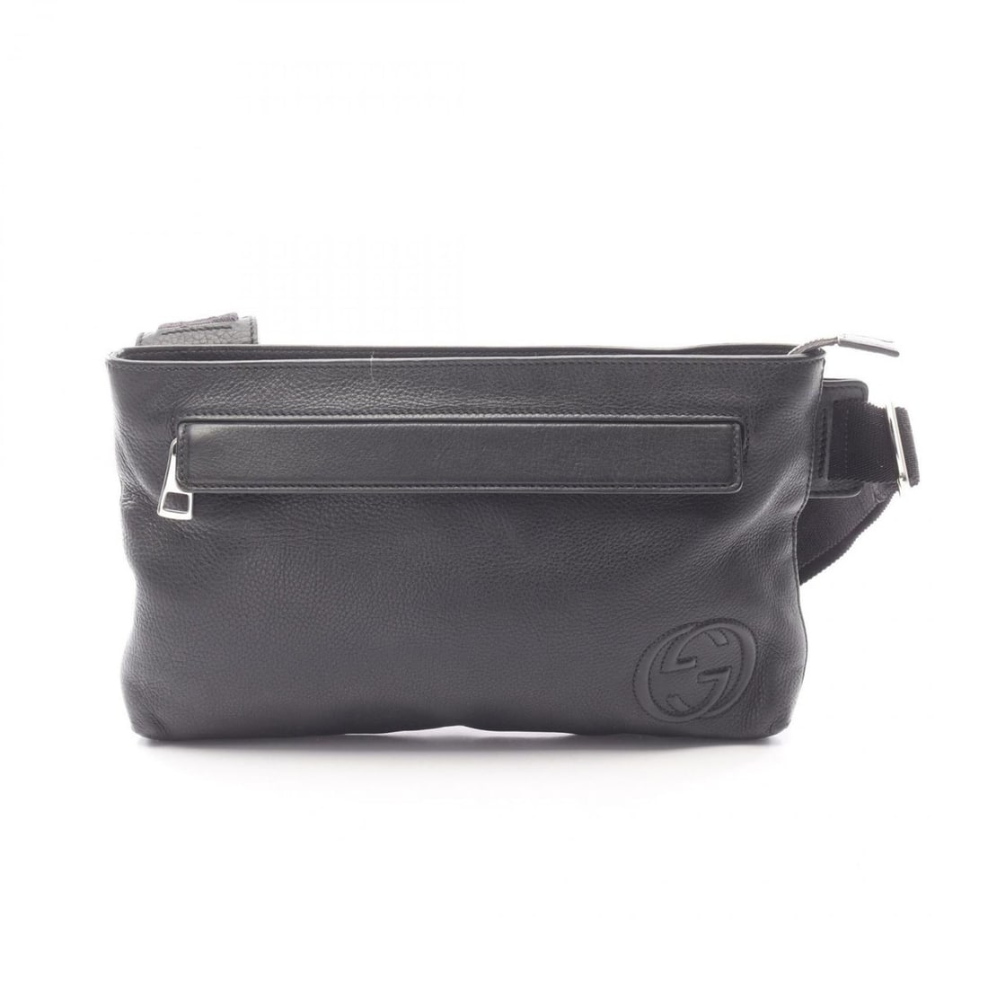 Gucci Soho Interlocking G Waist Bag, Body Handbag, Leather, Men's/Women's, Black, 322827 (1 of 12)