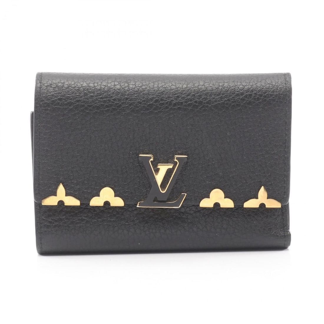 Louis Vuitton Portefeuille Capucines Compact Tri-fold Wallet, Leather, Women's, Black, M82764: --- Catalog ---Category: SizeSize (HxWxD): 9cm x 13.5cm x 2cm / 3.54'' x 5.31'' x 0.78''Category: DesignType: Wallet (tri-fold)Color: BlackGender: WomenMaterial: Leather Category: GeneralMPN: