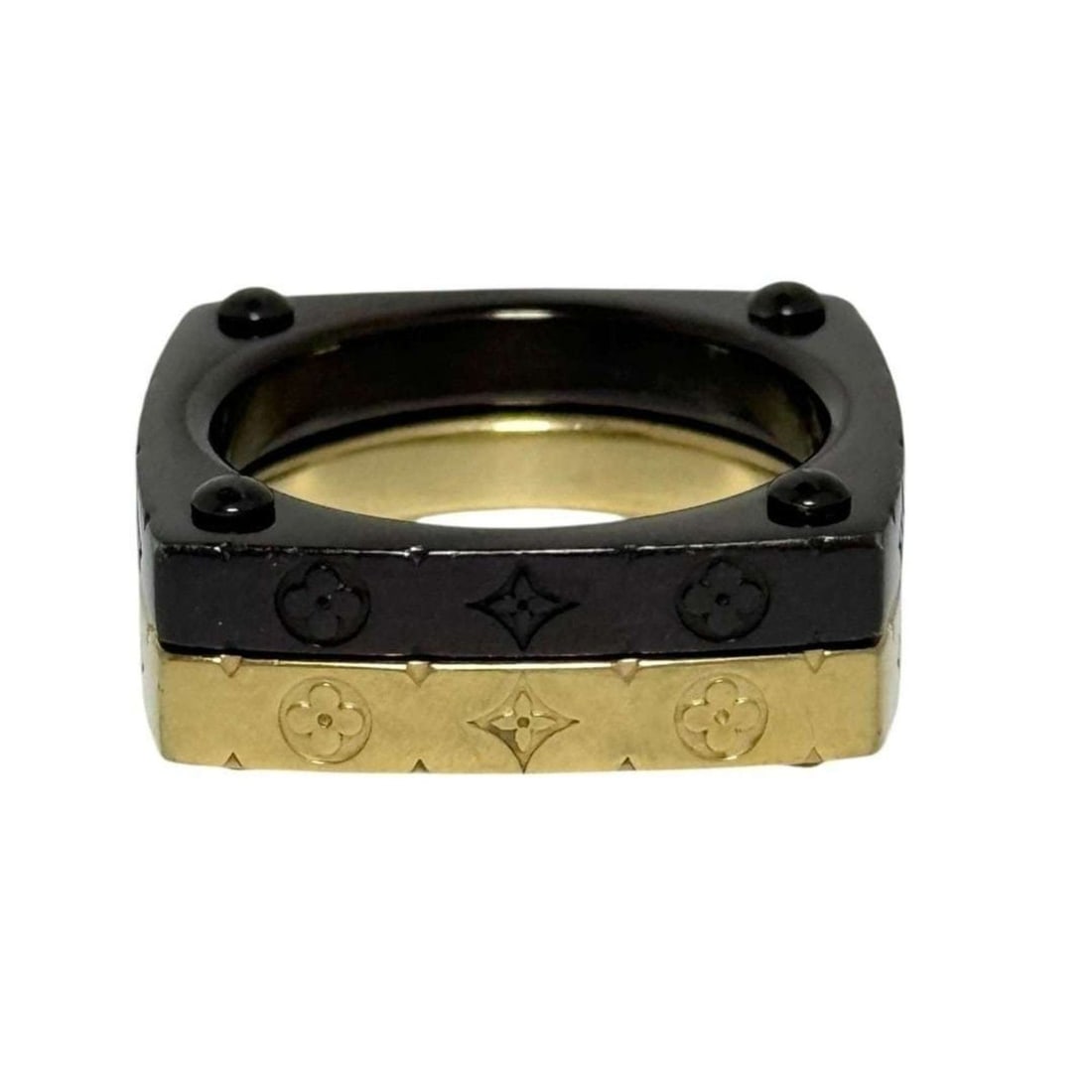 Louis Vuitton Men's Monogram Bold Set Ring, Size 19, Medium - 2