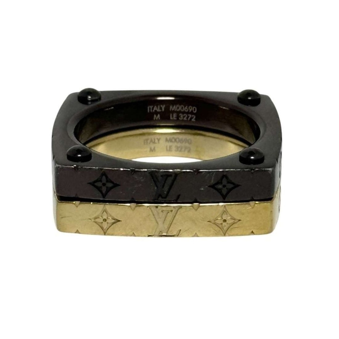 Louis Vuitton Men's Monogram Bold Set Ring, Size 19, Medium - 4