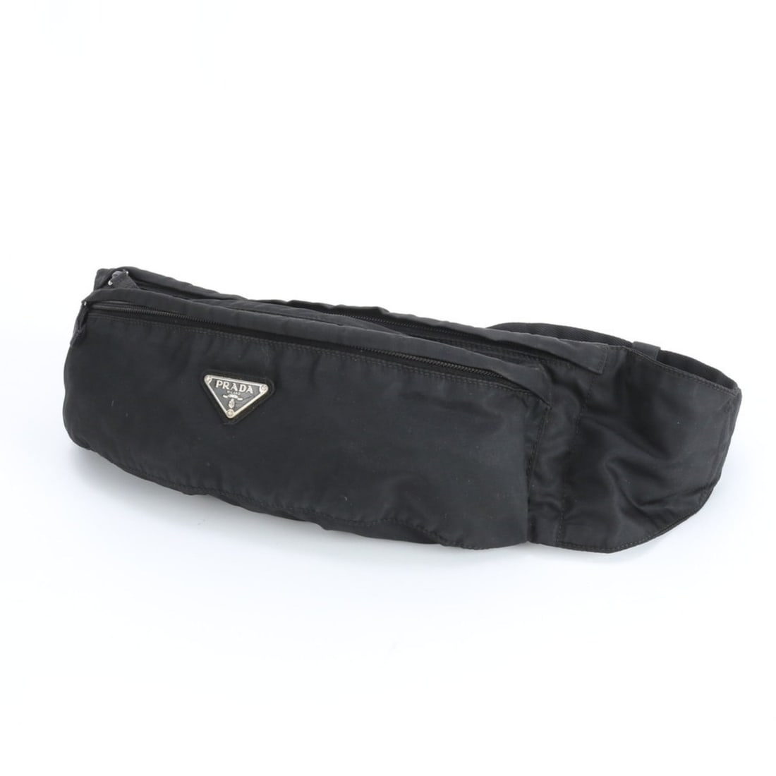 Prada Tessuto Nylon Triangle Logo Body Bag/Waist Pouch in Black for Men: --- Catalog ---Category: SizeSize (HxWxD): 12cm x 31cm x 5cm / 4.72'' x 12.2'' x 1.96''Category: DesignType: Fanny pack, Sling bagColor: BlackGender: MenMaterial: Nylon Category: GeneralBrand: PradaCo