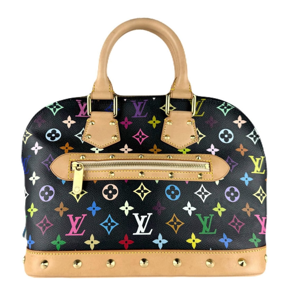 Louis Vuitton Alma Monogram Multicolore Handbag in Noir, Women's, M92646, Free Shipping, z8795 (1 of 18)