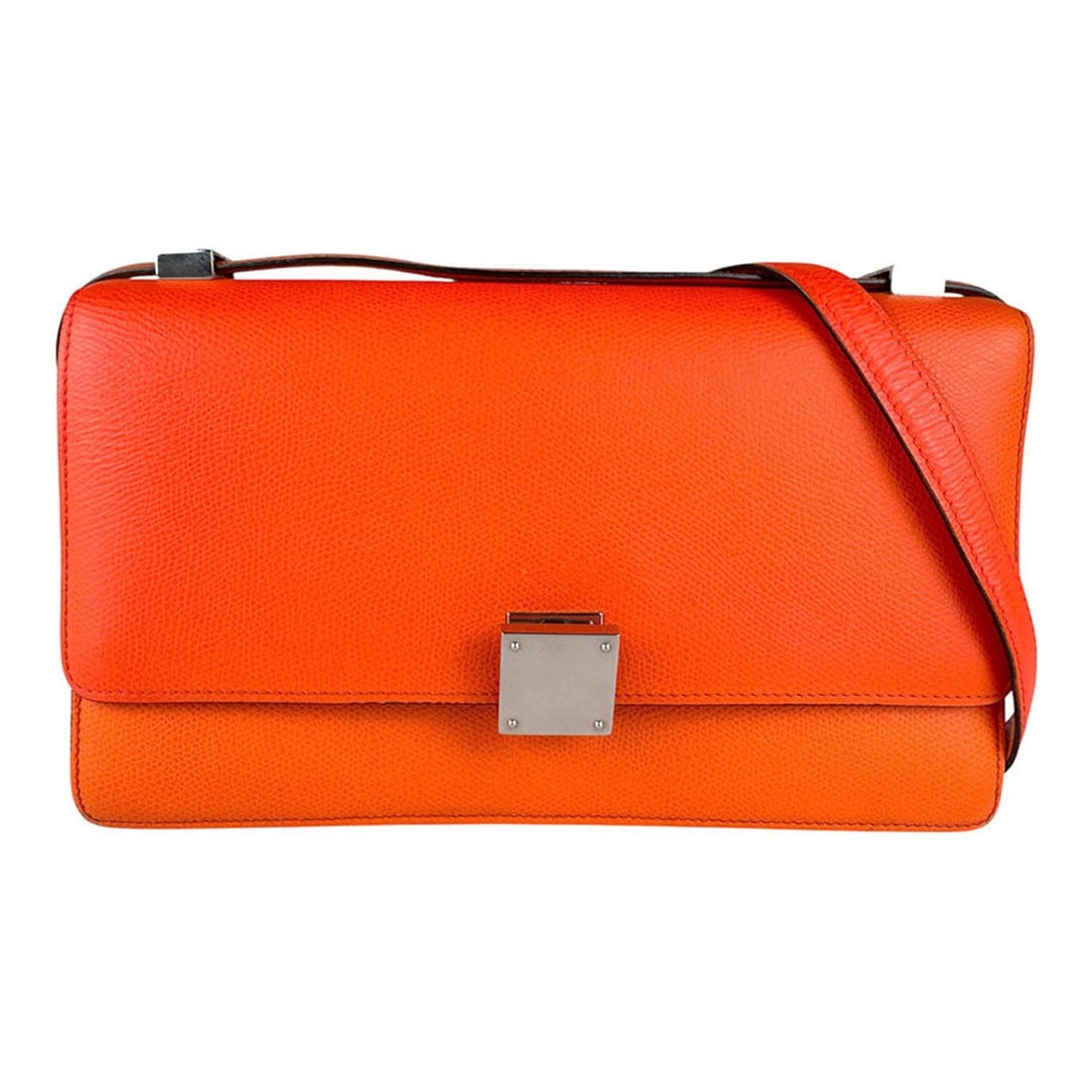 Celine Classic Box Leather Shoulder Bag in Neon Orange, Women's, Free Shipping, z8809: --- Catalog ---Category: SizeSize (HxWxD): 16cm x 25cm x 5cm / 6.29'' x 9.84'' x 1.96''Category: DesignType: Shoulder bagColor: Neon orangeGender: WomenMaterial: Leather Category: GeneralBrand: Celine