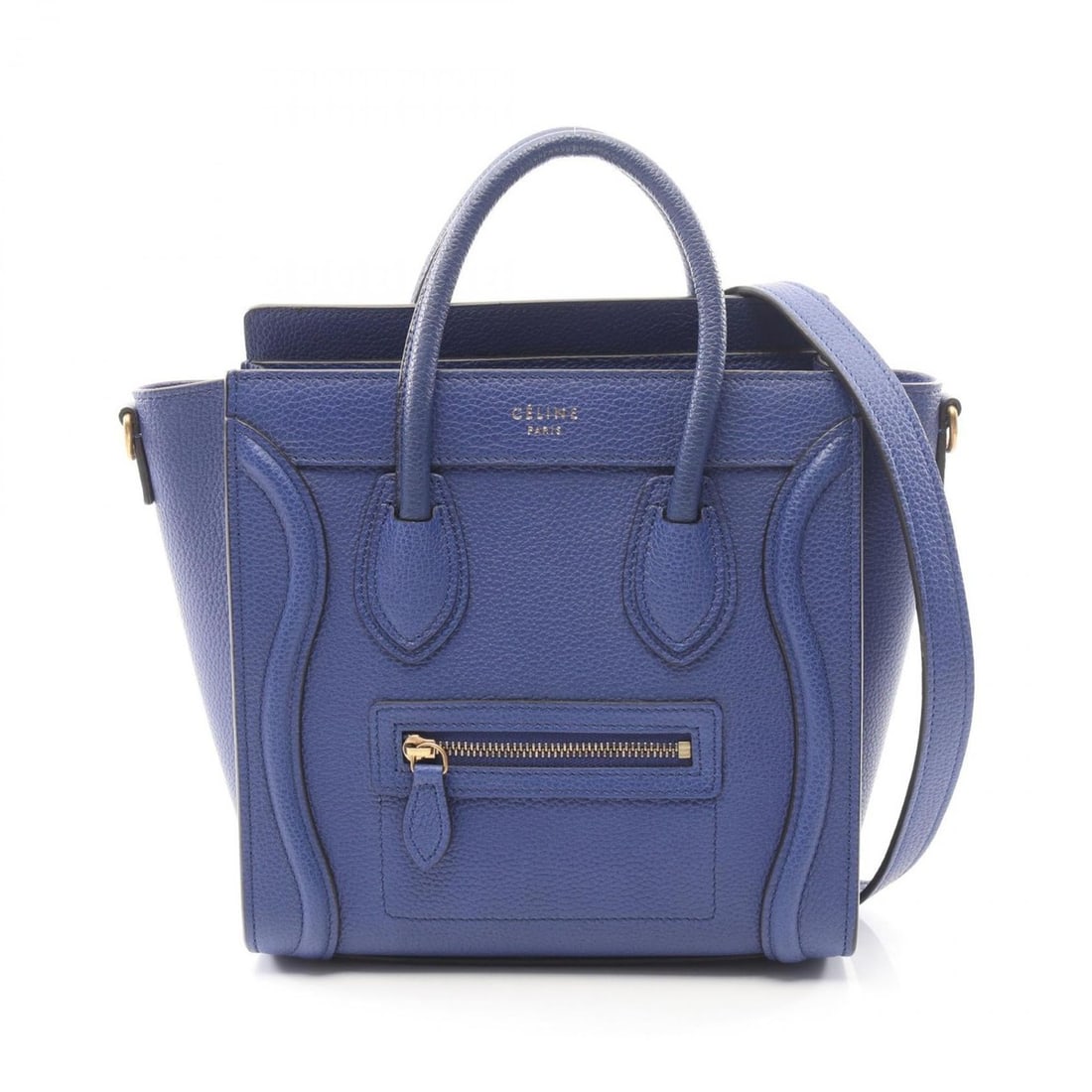 Celine Luggage Nano Shopper Handbag, Leather, Women's, Blue (1 of 11)