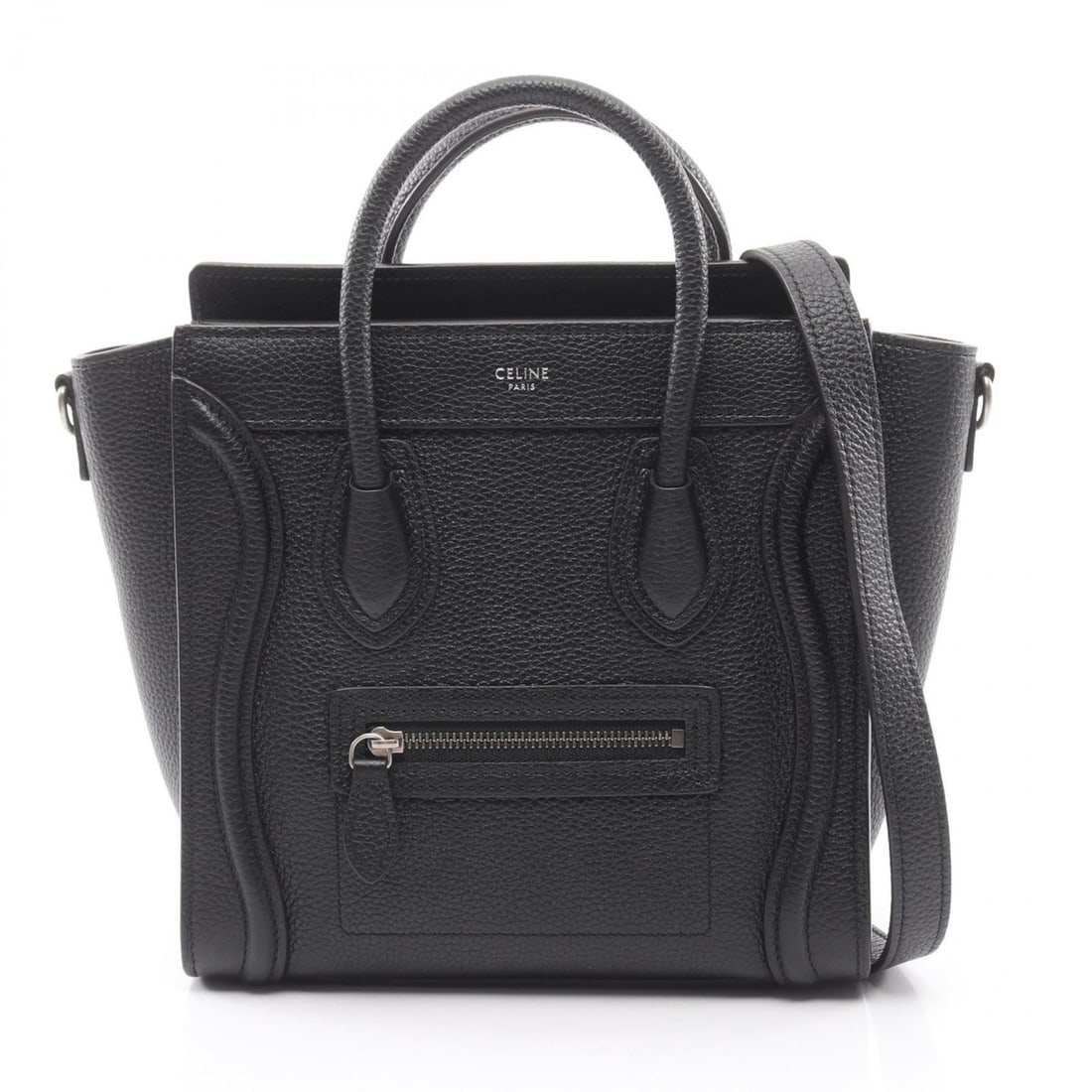 Celine Luggage Nano Shopper Handbag, Leather, Women's, Black (1 of 10)