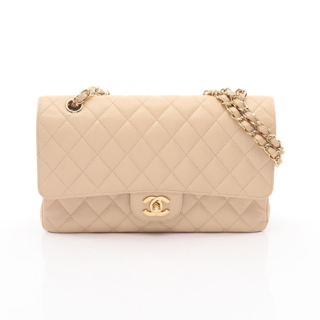 CHANEL Matelasse Double Flap Shoulder Bag/Handbag in Calfskin Leather (Beige) for Women (1 of 10)