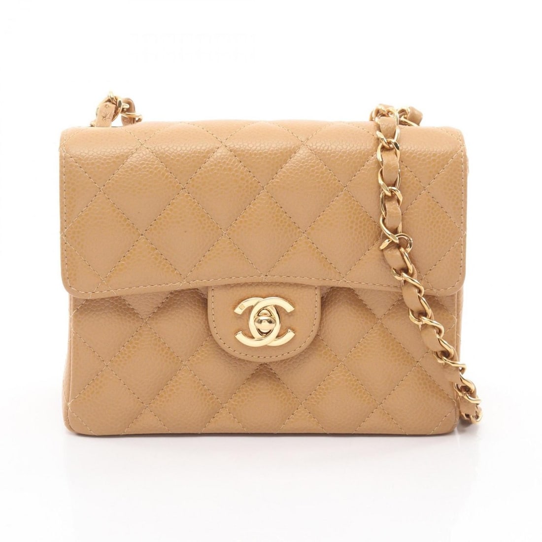 CHANEL Mini Matelasse Shoulder Bag/Handbag in Calfskin Leather (Beige) for Women (1 of 10)