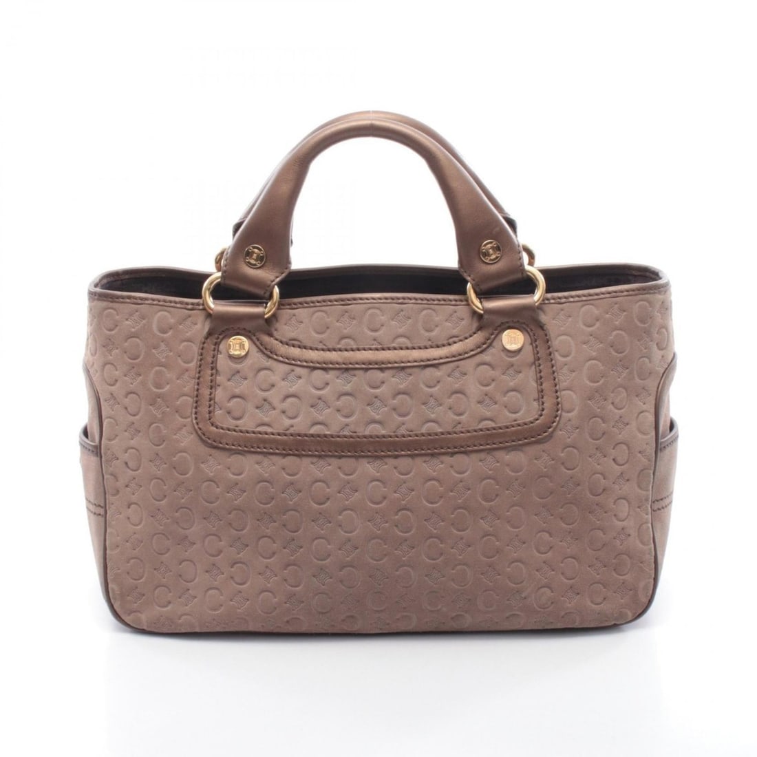 Celine Boogie Bag C Macadam Handbag, Suede Leather, Women's, Beige, Brown (1 of 12)