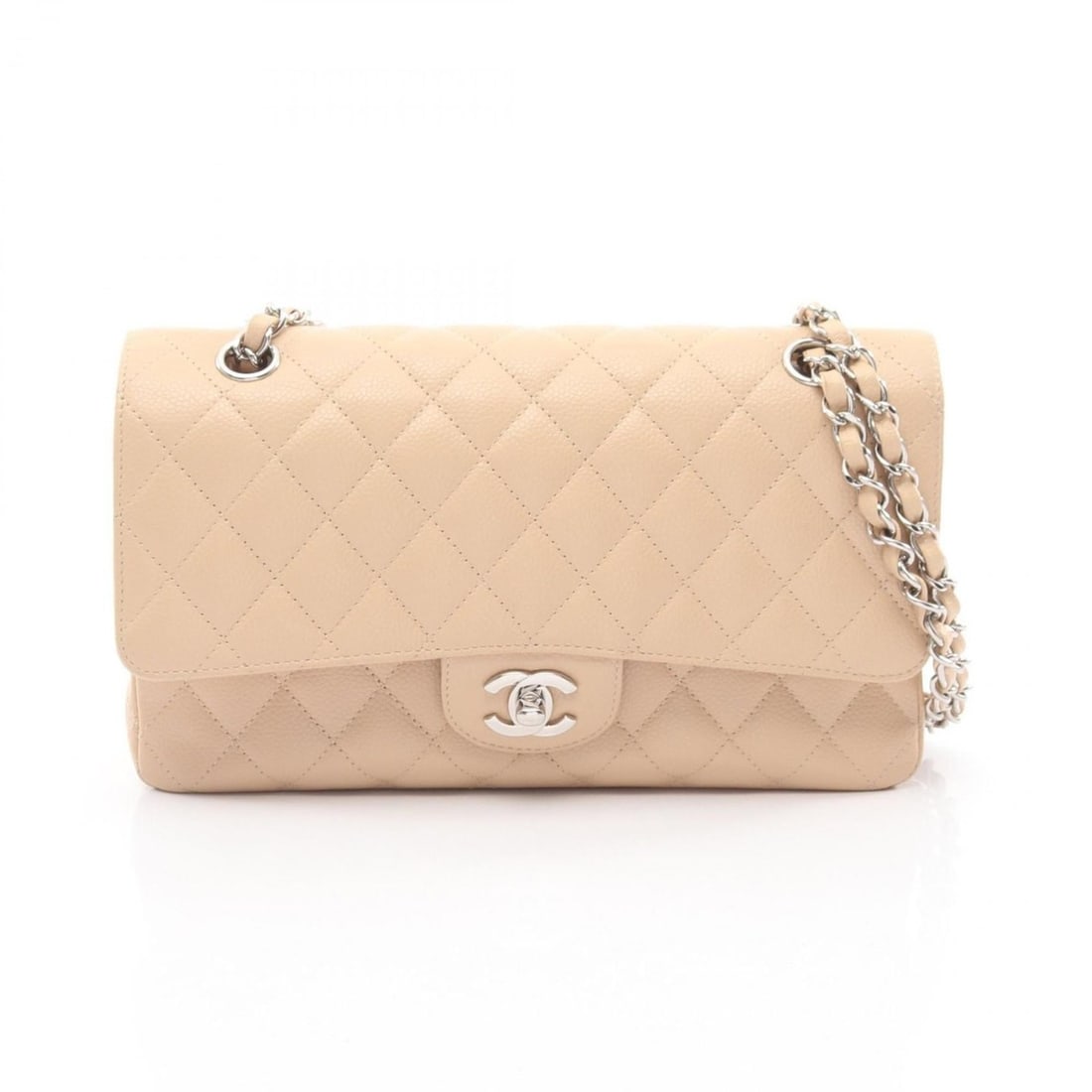 CHANEL Matelasse Double Flap Shoulder Bag/Handbag in Calfskin Leather (Beige) for Women (1 of 10)