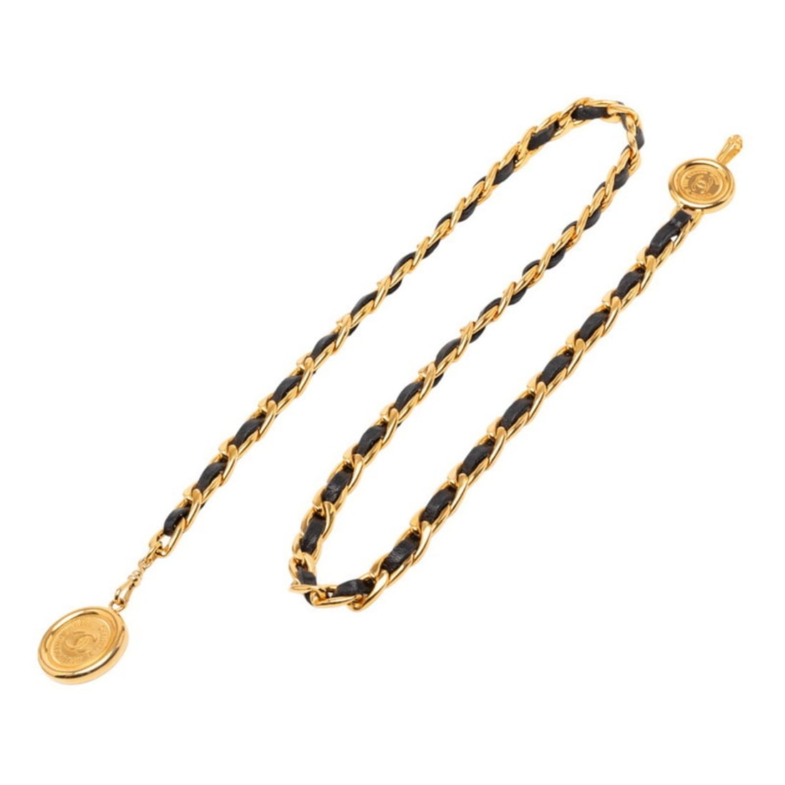 Chanel Coco Mark 31 RUE CAMBON PARIS Chain Belt in Gold and Black Plated Leather for Women (1 of 11)