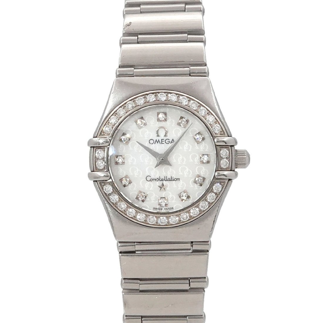 OMEGA Constellation Mini 1460 75 50th Anniversary Model Diamond Bezel Women's Watch 12P White Shell (1 of 10)